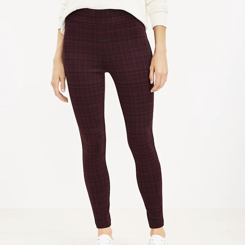 Loft Plaid Leggings XL NWT